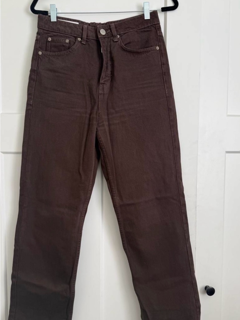 Zara Women's Straight-Leg Jeans in Dark Brown